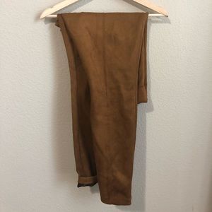 high waisted suede pant